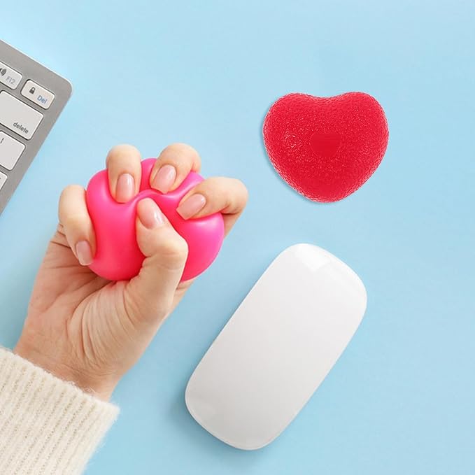 Yardwe 4pcs Heart-shaped Hand Gripper Balls Hand Strength Training Device Finger Exercising Squeeze Balls for Therapy Wrist Forearm Strengthener Stress Relief