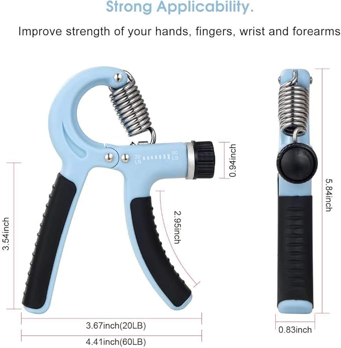 Grip Strength Trainer-2 Pack Hand Grip Strengthener Adjustable Resistance Range 20-90 lbs Non-Slip Hand Grip, Hand Gripper Exerciser, Wrist Strengthener for Forearm Grip Workout