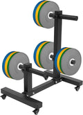 Weight Plate Rack Tree, Weight Plate Storage with Universial Heavy-Duty Wheels Weight Tree Rack Plates Weight Storage Rack Steel Gym Organizer Bumper Plate Holder 1102.3lbs