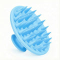 Silicone Scalp Massager Shampoo Brush, Scalp Brush for Hair Growth & Dandruff Removal, Hair Scrubber Scalp Stimulator Exfoliator Brush with Soft Bristles for Wet Dry Scalp Care (Light Blue)