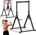 Folding Power Tower Dip Station Pull Up Bar, Multifunctional Pull Up Tower Adjustable Height, Triangular Structure Strength Training Workout Equipment for Home Gym Fitness