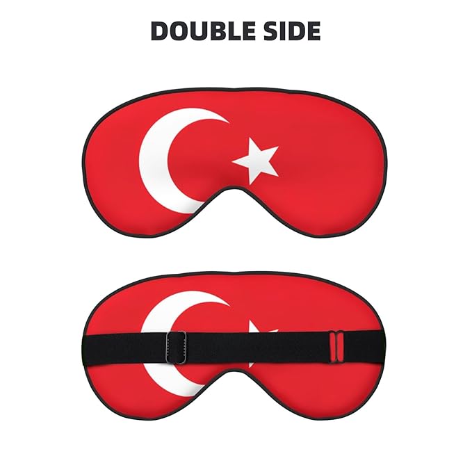 Flag of Turkey Eye Mask Unisex, Zero Eye Pressure Eye Sleeping Mask, Soft Eye Shade Cover for Travel