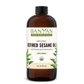 Banyan Botanicals Organic Refined Sesame Oil – Premium Ayurvedic Massage Oil for Body & Skin – Light & Mild Scented Warming Oil for Abhyanga Self-Massage – 16 oz – USDA Organic