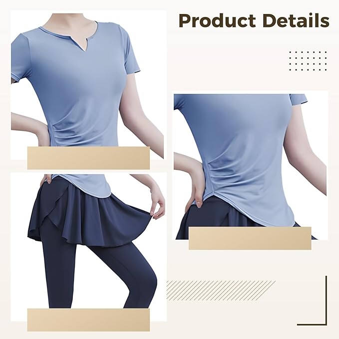 Women'S Yoga Exercise Kit, 4 Piece Pilates Clothing Set, Polyester Spandex, Includes Tank Sports Bra And Short Sleeves, Xxl Size Fits 135-150