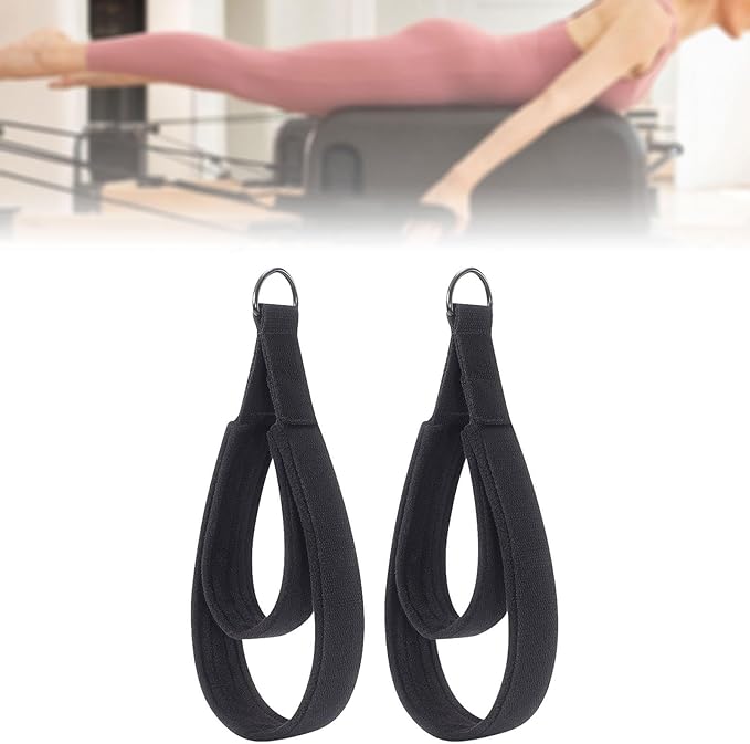 2Pcs Pilates Double Loop Straps for Reformer,Exercise Equipment Gym Pilates Straps for Adults, Workout, Gymnastics, Arms Legs