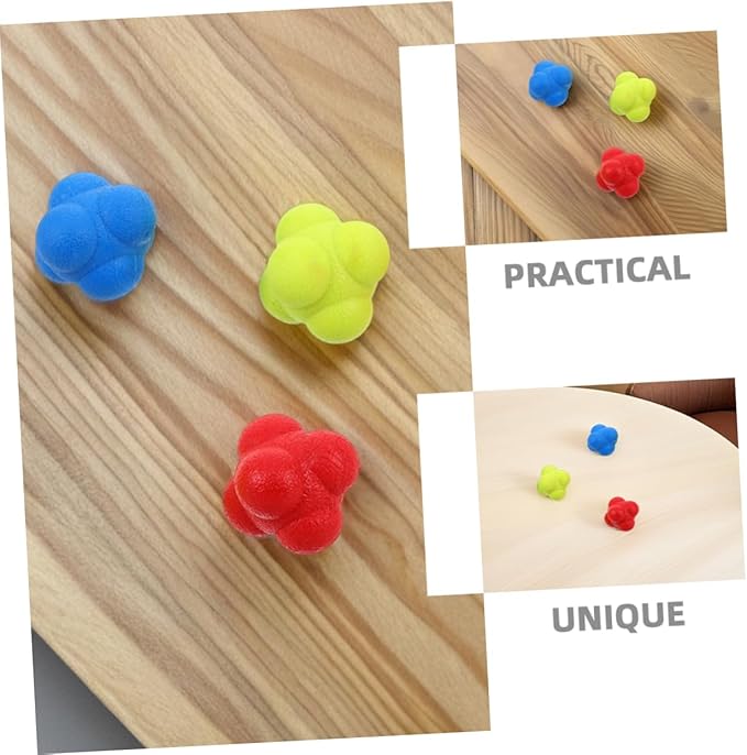 Happyyami 6Pcs Hexagon Reaction Speed Training Balls for Adults Enhance Hand Eye Coordination and Reflexes Durable Agility Balls for Sports and Fitness Versatile Indoor Training