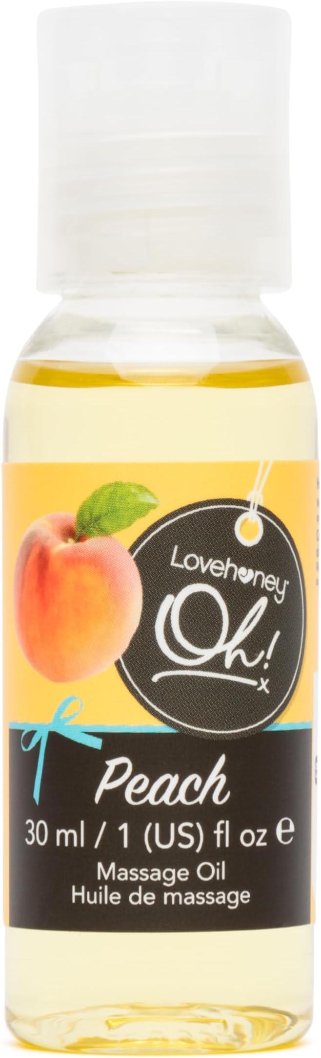 Lovehoney Peach Massage Oil - Infused with Essential Oils - Vegetarian Friendly - 1oz