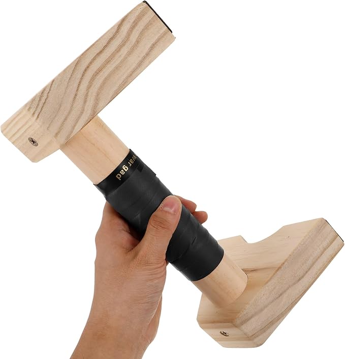 Angoily Wood Pushup Bars Parallettes Strength Training Stands Beech Wood Non-slip Support Fitness Handles for Home Gym Workout Handstand Trainer Men Women