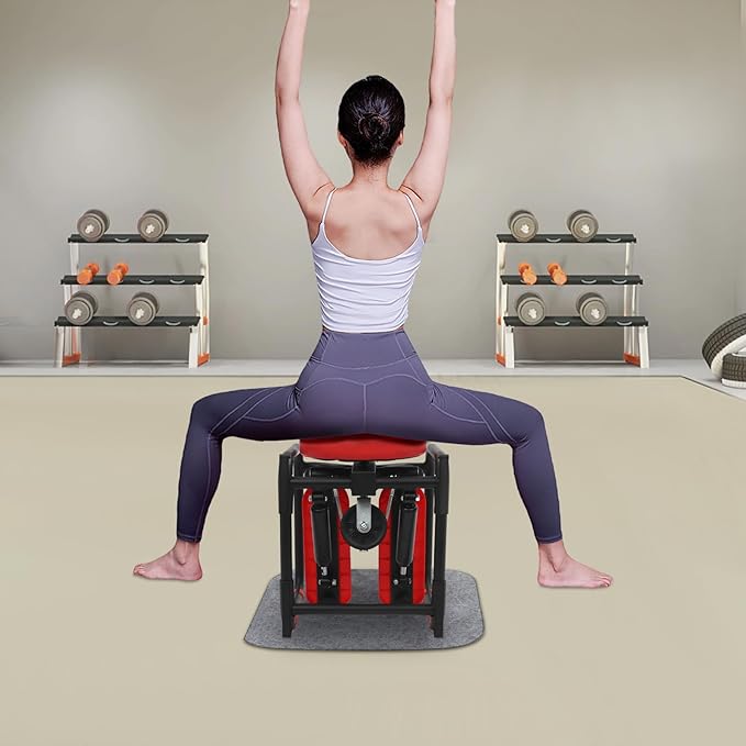 Multi Function Stepper with Seat Resistance Bands Non-Slip Mat for Home Workout Full Body Exercise Leg Arm Waist Training 330LBS Capacity Black Red