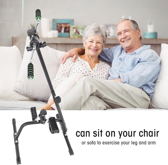 GOTOTOP Pedal Exerciser, Hand Arm Leg and Knee Recovery Medical Peddler Folding Adjustable Fitness Equipment for Seniors, Elderly Home Pedal Exercise for Full Body