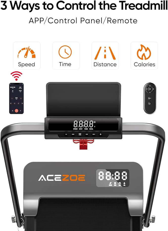 Walking pad Treadmill with Incline & Handle Bar, Folding Treadmill for Home Small Spaces, Compact Portable Under Desk Treadmill,Dual LED Display, 2.5Hp Quiet Running pad, APP, 300 lbs Capacity