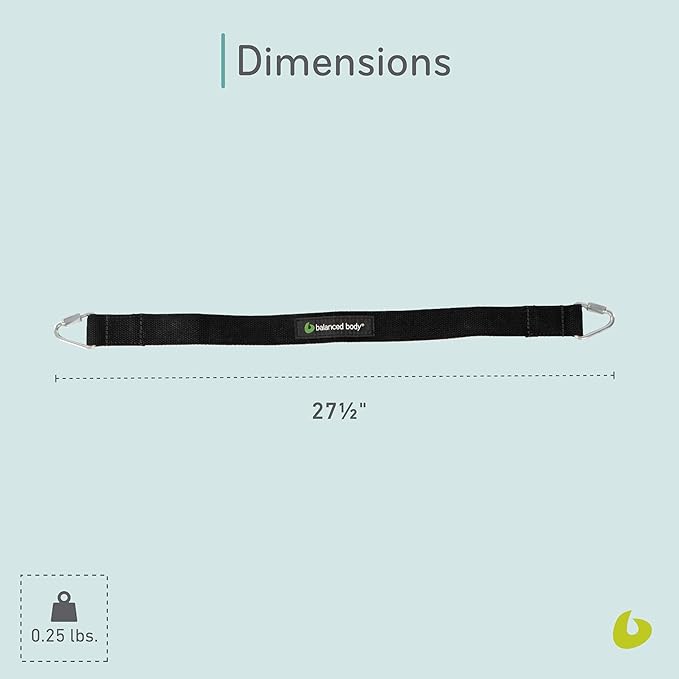 Balanced Body Medium Cotton or Padded Footstrap for Pilates Reformer, Compatible with Studio Reformer XSR or Revo Footbar, Pilates Equipment Accessory, 27.5 Inches