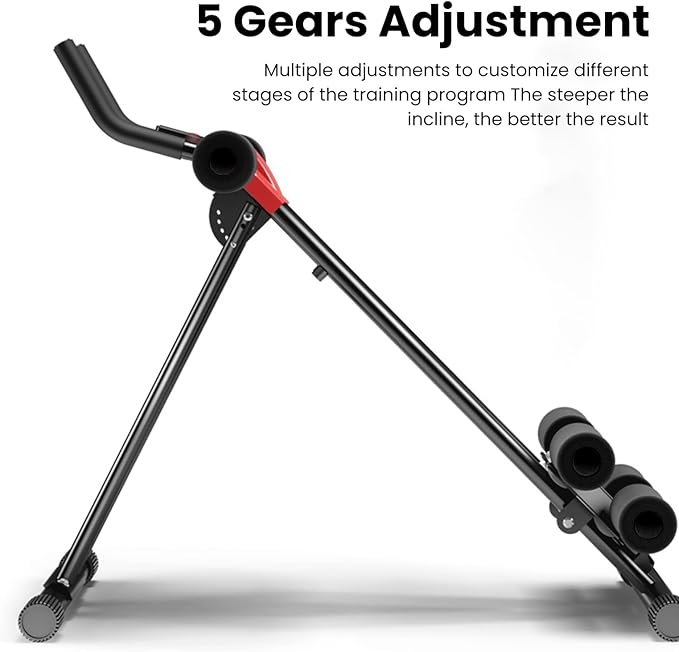 Ab Machine, Adjustable Ab Workout Equipment at Home Gym, Foldable Ab Trainer Machine for Core Strength Training with LCD Display