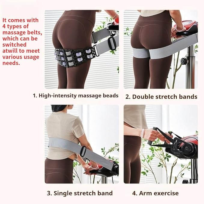 Vibration Fat Burning Machine - 20-Speed Whole Body Slimming Massager with Adjustable Straps, 360° Rolling Massage Beads for Waist/Hips/Arms/Legs, Compact Home Fitness Equipment