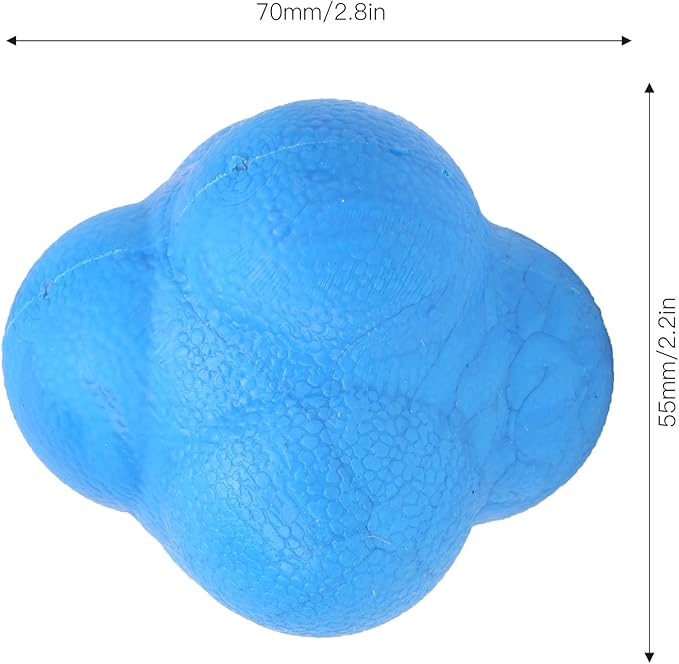 Reaction Ball, 3Pcs Hex Bounce TPR Balls for Hand Eye Coordination Training, Agility Drills for Baseball Football Basketball Soccer