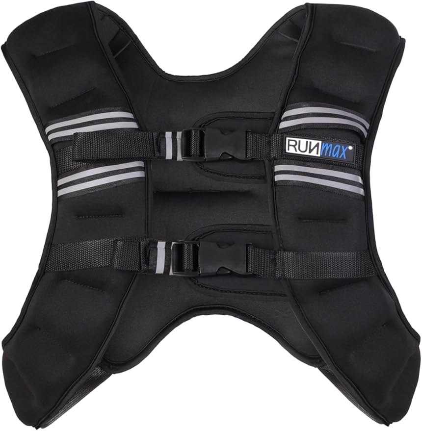 RUNmax 20LBS - 150LBS Adjustable Weighted Vest Wtih Shoulder Pads Option for Men and Women