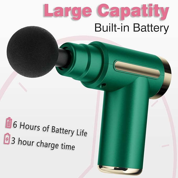 cotsoco Massage Gun Deep Tissue for Pain Relief with 4 Massage Heads & 6 Speeds, Electric Mini Handheld Body Massager for Any Pain Relief, Best Gifts for Men and Mom