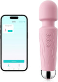 Handheld Personal Small Massager with APP–Waterproof, USB Rechargeable, 20 Vibration Patterns, 8 Speeds,Pink