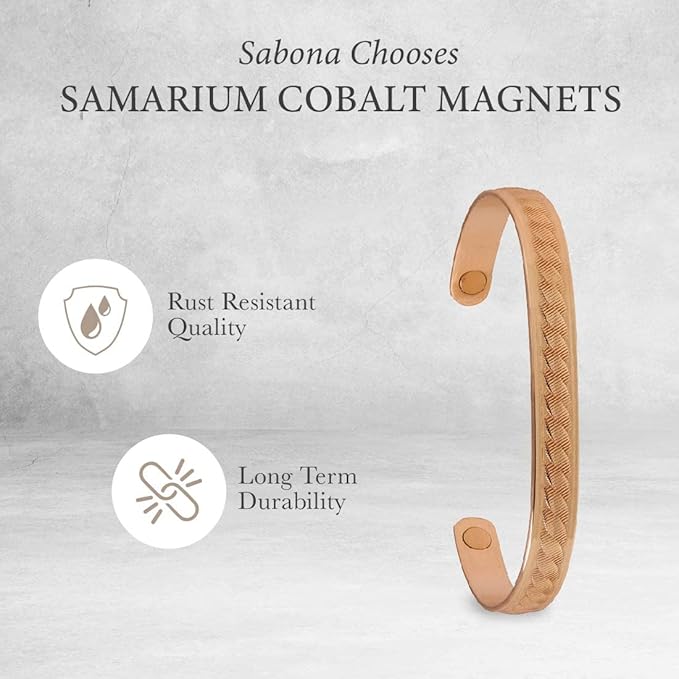 Sabona Copper Rope Magnetic Wristband, Copper Wristband, Large, 6.5”