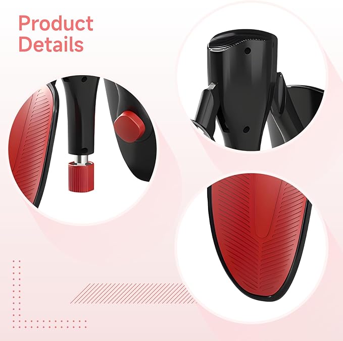Inner Thigh Exerciser for Men & Women, Pc Muscle Trainer, Hip Trainer for Postpartum Recovery, Pelvic Floor Muscle Device, Black/Red