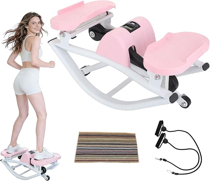 Rock Stepper Side to Side Portable Lateral Rocking Stepper with Digital Display and Non-Slip Mat Mini Steppers for Exercise at Home