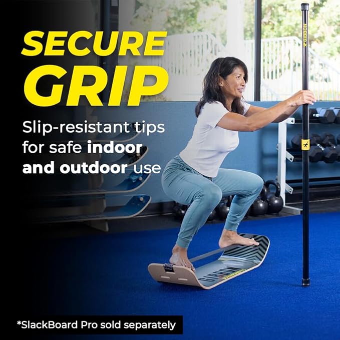 GIBBON SlackBoard Accessories, 3 Options: Slack Board Stand Display Rack, Standing Pole 60” to Assist Balance Training, or 52 Exercise Cards Deck for Fitness Workouts with SlackBoard GiBoard