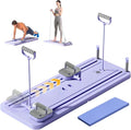 Pilates Board, Multi-Functional Ab Roller Board with Timer, Non-Slip Ab Machine with Slideway & Elbow Support, Easy to Store Ab Roller Board for Fitness Enthusiasts & Novices, Men, Women