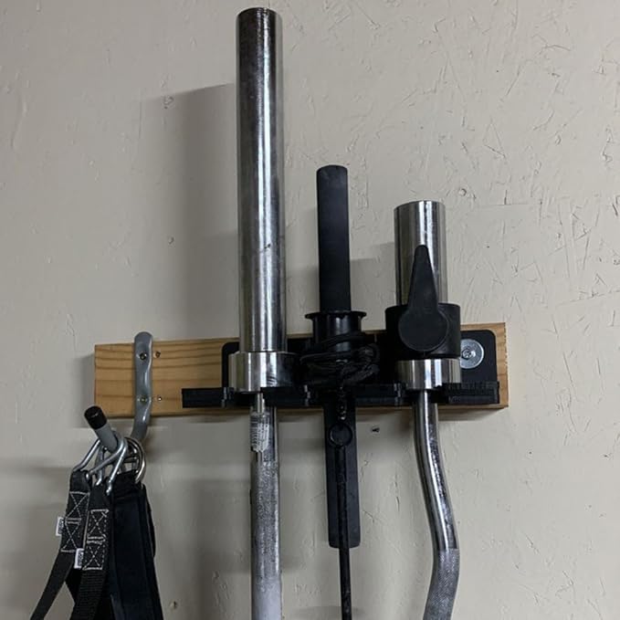 Titan Fitness 3 Barbell Vertical Hanger, Wall Mounted Barbell Organizer, T-3/X-3 Series Power Rack Compatible, Wall Mounted Storage