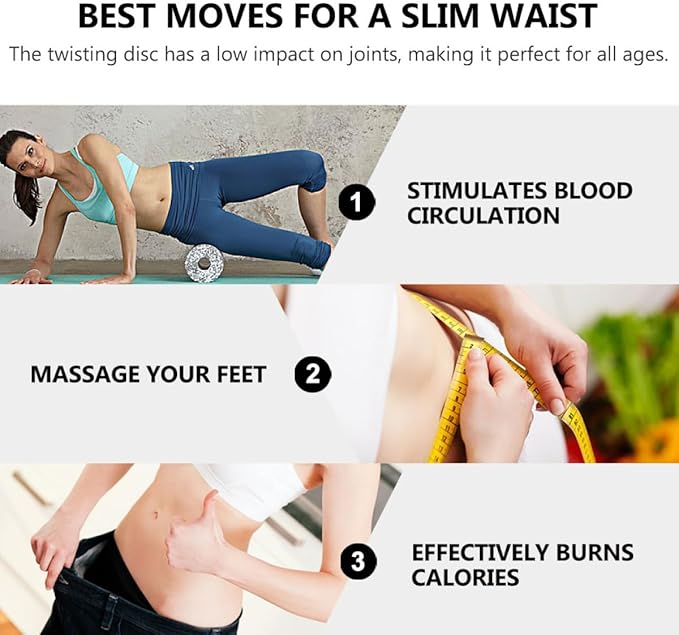 YARNOW Rotating Waist Disc Twisting Board with Magnetic Resistance Fitness Massage Counter for Home Ab Workout