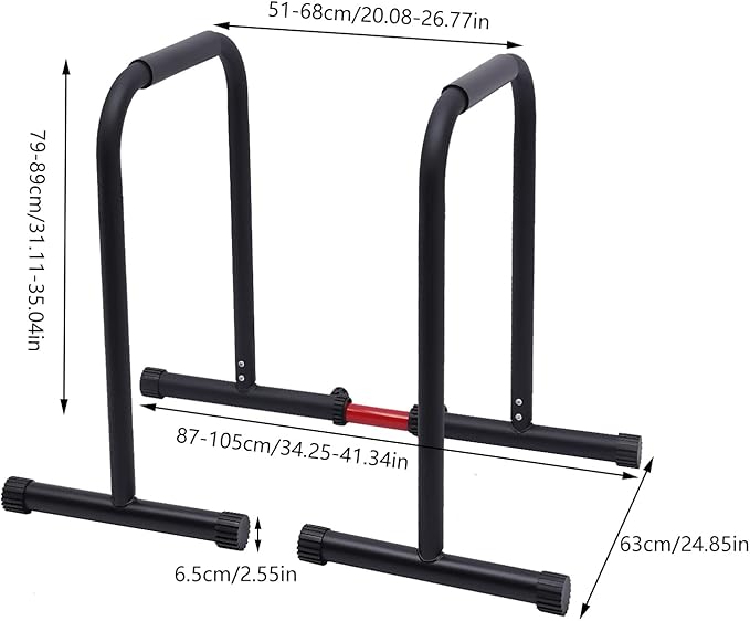 Adjustable Dip Bar- 440lbs Dip Station Portable Functional Fitness Bar, Heavy Duty Dip Stand Body Press Bar Parallette Exercise Bar Workout Equalizer for Home Workout