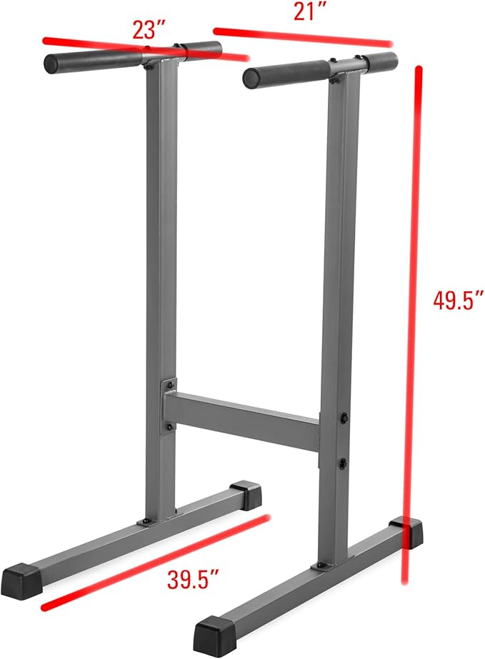 XMARK Dip Station, 500 lb. Weight Capacity Dip Stand, Gray or Black