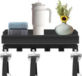 24 Inch Metal Floating Shelf Compatible with Tonal Accessories, Wall Mounted Home Gym Storage Organizer with T-Lock Adapters, 6 Pre-Installed Brackets & Hooks, Black Workout Equipment Holder(Black, 1)