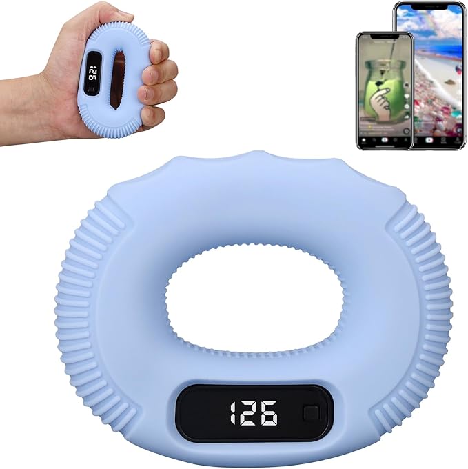 Hand Grip Strengthener, Grip Strength Trainer, Finger Exerciser Set, Forearm Grip workout, Silicone Hand Gripper, Great for Rock Climbing, Rehabilitation Training, Home and office
