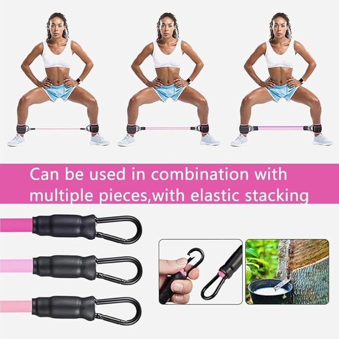 Resistance Bands, 5-Pack Ankle Band Set for Leg and Hip Training – TPE Material Band for Women Men, with Comfortable Grip, Ideal for Home Workouts, Exercise Equipment,Yoga Gym Fitness, Adjustable