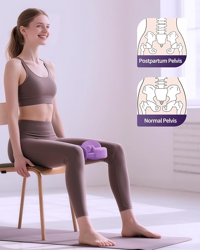 Thigh Trainer, Pelvic Floor Muscle Trainer Adjustable Resistance Inner Thigh Exerciser, Kegel Trainer for Postpartum Rehabilitation 20LB Resistance Band Pelvic Floor Strengthening