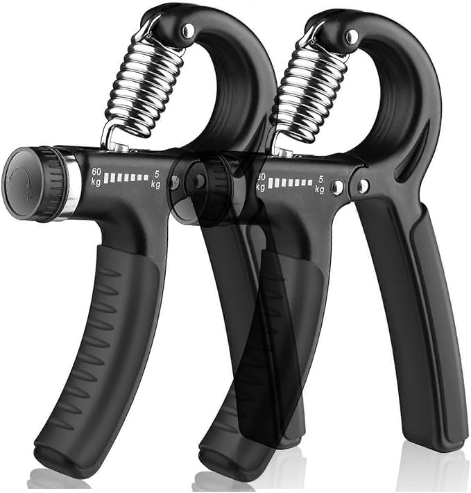 2 Pack Grip Strength Trainer, Hand Grip Exerciser Strengthener with Adjustable Resistance 11-132 Lbs (5-60kg), Forearm Strengthener Hand Exerciser for Musicians Athletes and Injury Recover