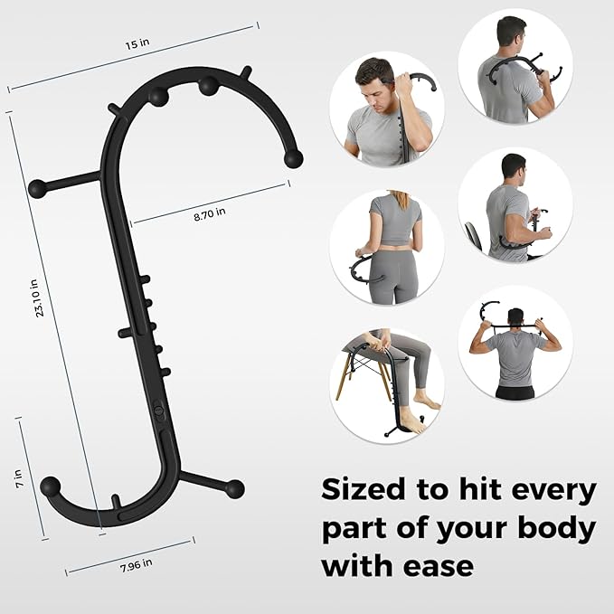 Detachable Trigger Point Massage Cane, One-Click Disassembly Massage Hook for Back, Neck & Shoulder Pain Relief, Pressure Point Massage Tool for Muscle Recovery (S Hook)