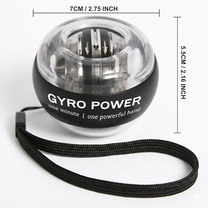 Torque Ball Auto-Start Gyro Ball with LED Counter - Wrist & Forearm Strengthener - Gyroscopic Hand Exerciser for Grip Strength, Flexibility & Daily Vitality