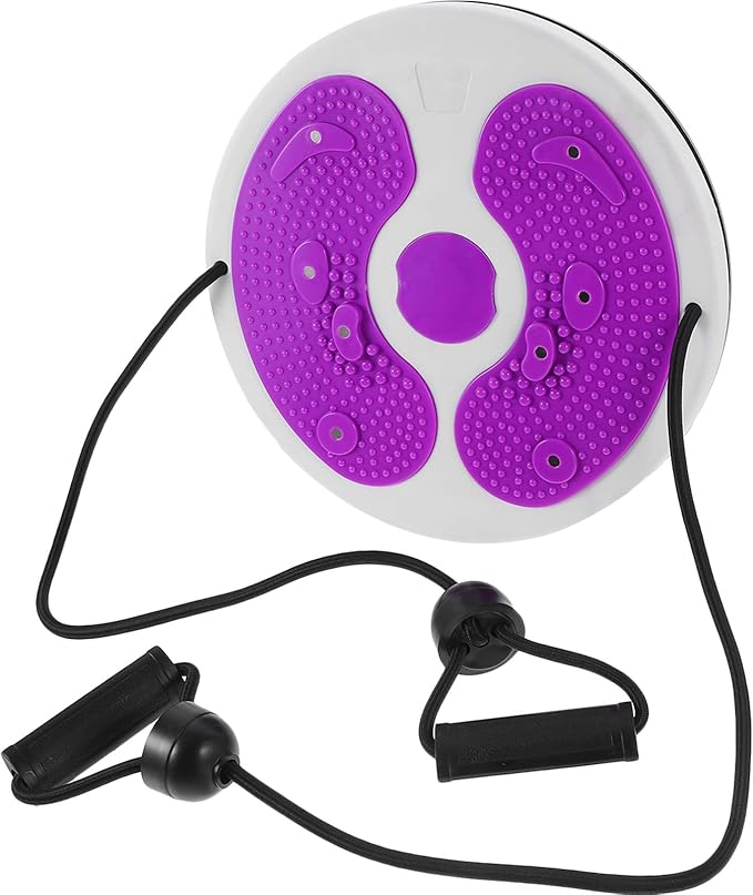 Twisting Waist Trainer Disc for Women Home Fitness Rotating Slimming Board with Rope Purple Abdominal Exercise Equipment