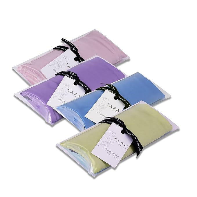 TARA Spa Therapy Aroma Wellness Aromatherapy Silk Eye Pillow, Relaxation Sooth Eye Strain, Love, Pink