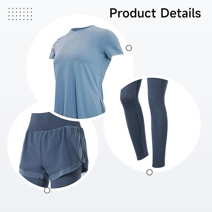 Black Two Piece Pilates Set For Women, Short Sleeve, Breathable Stretch Fabric, Polyester-Spandex Blend, Casual Sportswear Xxl,