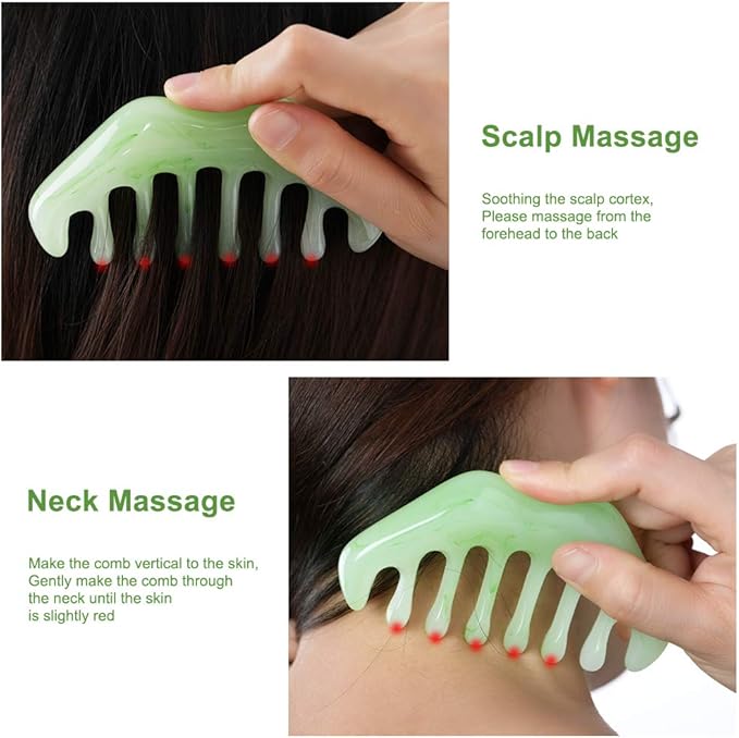 2pcs Massage Comb, Guasha Scraping Scalp Comb, Multi-Functional Handheld Head Massage Tool, Meridians Massager for Head Caring, Relaxation, Physical Therapy, Acupoint Treatment - Plastic Material
