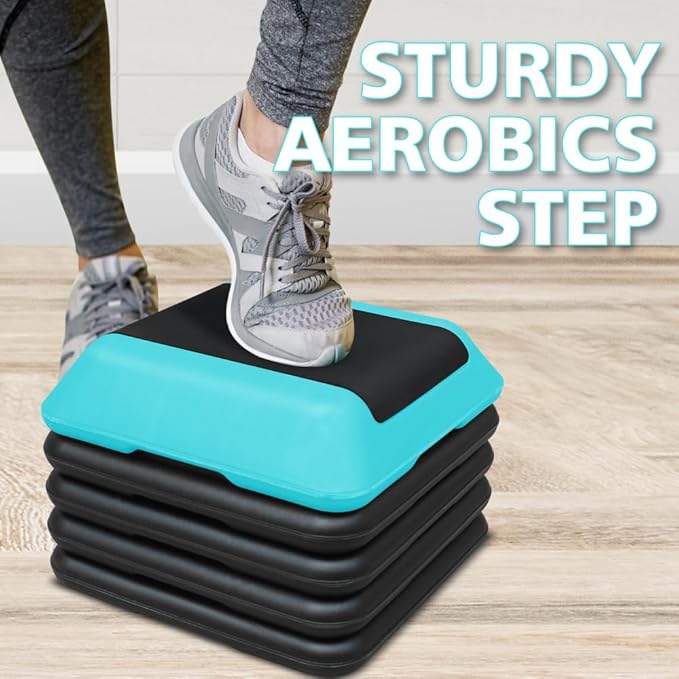 Adjustable Height Step Platform for Aerobics and Fitness Training with Non-Slip Surface
