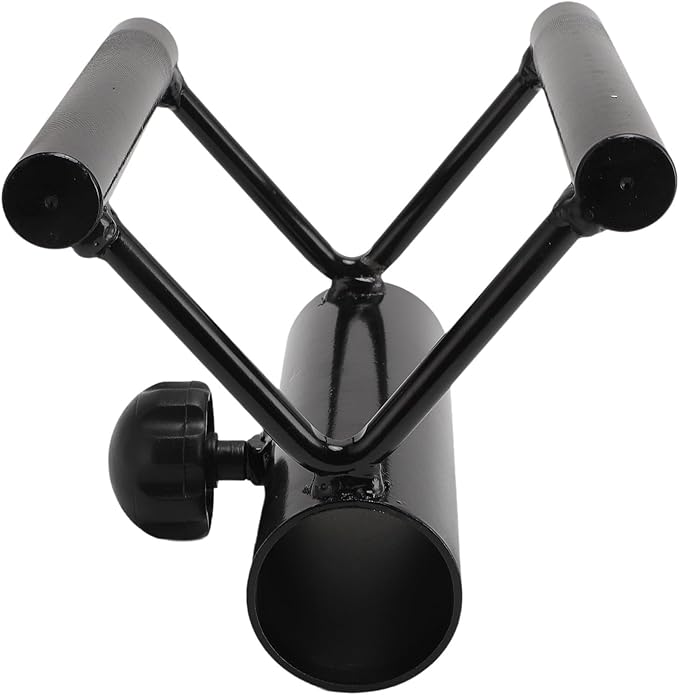 V Bar Landmine Handle Attachment for Barbell Bar, Iron Double D Row Handle, Strength Training Equipment for Home Gym, Secure Locking Knob for Stable Workout, Versatile Fitness