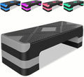 MIUDGIG 27" Exercise Workout Aerobic Step Platform Trainer, Adjustable Fitness 4-6-8in Exercise Stepper Workout with 4 Risers, Aerobics Stepper Workout Stepper for Home Gym Cardio Strength & Training