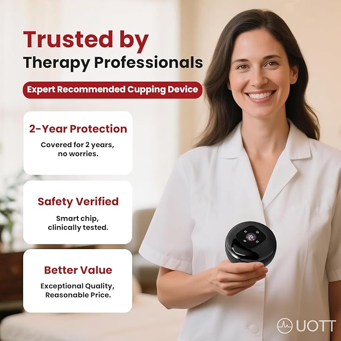 UOTT Original 20 Levels Cupping Kit for Massage Therapy,5-in-1 Smart Dynamic Cupping Set with Red Ligh-t Therapy&Heat Penetrates for Targeted Pain Relief, Knots, Aches, Muscle Soreness