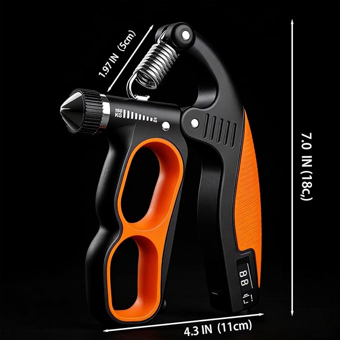 Hand Gripper Strengthener, 11-220LBs Adjustable Resistance Grip Strength Trainer with Counter, Forearm Exerciser for Injury Recovery and Muscle Building