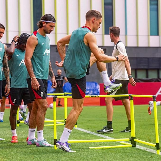 FORZA Weighted Training Hurdles – Adjustable Height 27in to 42in – Set of 5 Speed Hurdles with Folding Legs & 3-Point Base – Durable Agility Hurdles for Football, Track & Sports Training