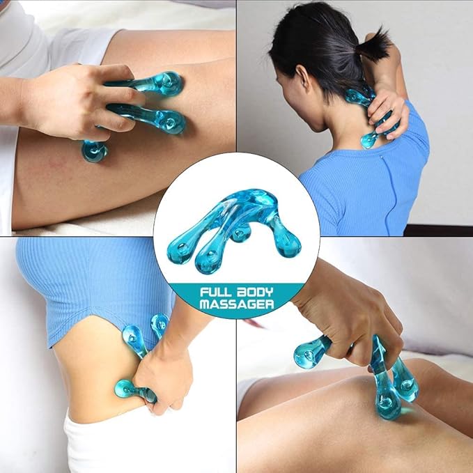 Palm Massage Tool - Easier Grip Four-Point Massage Tool, Handheld Trigger Point Deep Tissue Massage Tool for Neck & Back, Full-Body Massage Knob Tool for Pain Relief