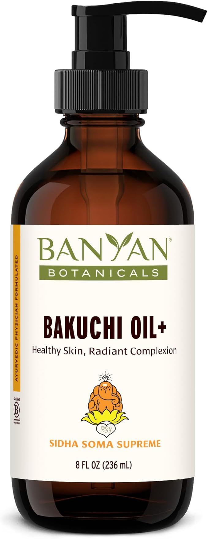 Banyan Botanicals Bakuchi Oil+ – Natural Face Oil & Body Oil – with Bakuchiol & Ayurvedic Herbs to Support Healthy & Radiant Skin – 8 oz – Non-GMO Sustainably Sourced Physician-Formulated
